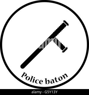 L'icône de baton. Cercle mince de conception. Vector illustration. Illustration de Vecteur