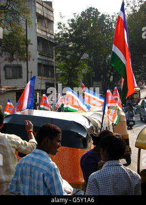 Campagne électorale de Raj Thackrey parti du Maharashtra en Inde Navanirman Sena Banque D'Images