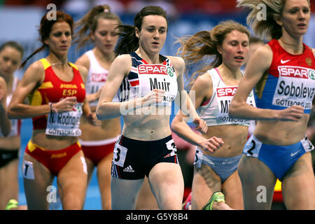 Athlétisme - Championnats d'intérieur européens 2013 - première journée - Scandinavium Arena.Laura Muir, de Grande-Bretagne, est en concurrence avec les qualificatifs de 1500 mètres pour femmes Banque D'Images