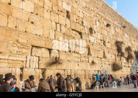 Le mur des lamentations à Jérusalem Banque D'Images