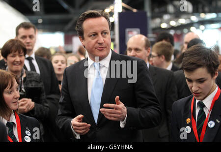 Visite de David Cameron au Big Bang juste Banque D'Images