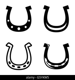 Cheval Noir Vector icons set Illustration de Vecteur