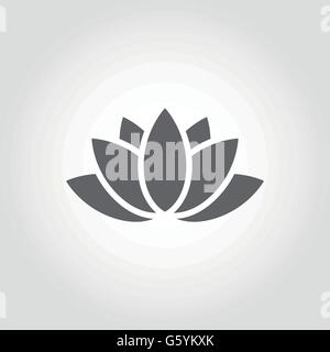 Vector Black lotus icône sur fond gris. Illustration de Vecteur