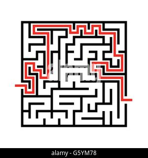 Ligne noire vecteur icône labyrinthe Illustration de Vecteur