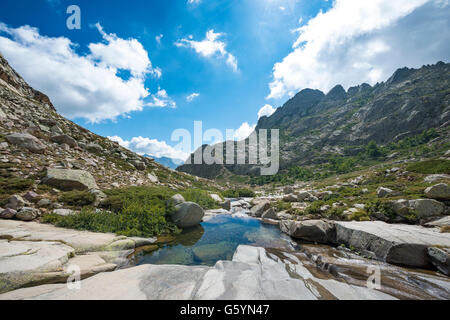 Piscine dans les montagnes, rivière Golo, Parc Naturel de la Corse, Parc naturel régional de Corse, Corse, France Banque D'Images