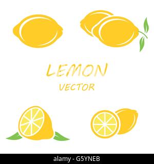 Télévision Vector icons set citron Illustration de Vecteur