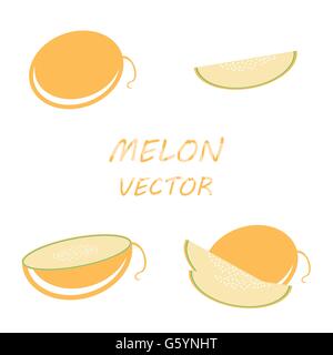 Télévision Vector icons set melon Illustration de Vecteur