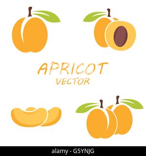Télévision Vector icons set d'abricot Illustration de Vecteur