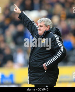Football - championnat de la npower football League - Hull City / Birmingham City - KC Stadium.Steve Bruce, directeur de Hull City Banque D'Images