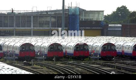 La grève du métro de Londres Banque D'Images