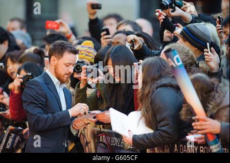 James McAvoy arrivant à la première mondiale de Trance, à l'Odeon West End, à Leicester Square, Londres. Banque D'Images