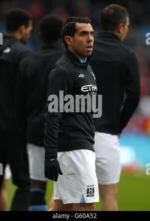 Football - FA Cup - quart de finale - Manchester City / Barnsley - Etihad Stadium. Carlos Tevez de Manchester City pendant l'échauffement Banque D'Images