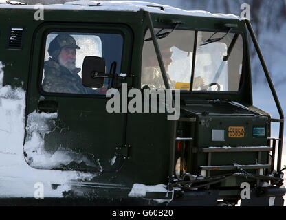 Commando des Royal Marines formation des réservistes en Norvège Banque D'Images