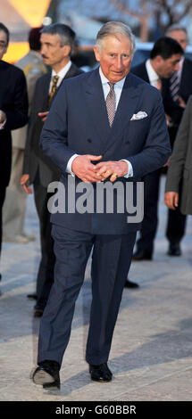 Le Prince de Galles arrive au Musée royal de l'automobile à Amman, en Jordanie. Banque D'Images