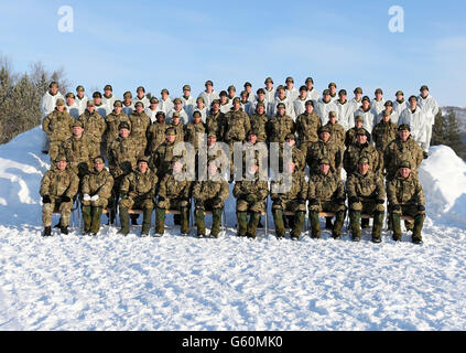 Commando des Royal Marines formation des réservistes en Norvège Banque D'Images