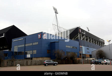 Football - championnat de npower football League - Ipswich Town / Leicester City - Portman Road. Vue générale de Portman Road, qui abrite la ville d'Ipswich. Banque D'Images