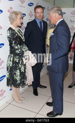 (De gauche à droite) Dame Helen Mirren, Damian Lewis et le Prince de Galles assistent aux prix Prince's Trust et Samsung Celebrate Success Awards à Odeon Leicester Square, Londres. Banque D'Images