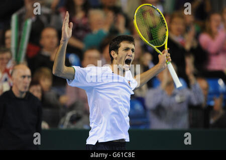 Tennis - Coupe Davis 2013 - Europe/Afrique Zone Groupe I - Deuxième tour - Grande-Bretagne v Russie - Jour trois - Ricoh Arena Banque D'Images