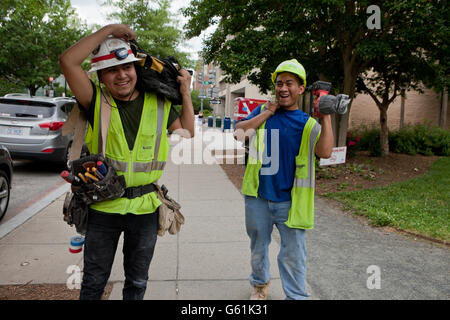 Hispanic construction workers - Washington, DC USA Banque D'Images