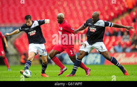 Millwall's Danny Shittu in action against Blackburn Rovers during the FA  Cup, Quarter Final Replay at Ewood Park, Blackburn Stock Photo - Alamy