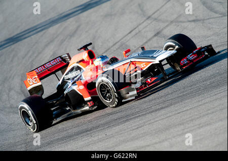 Charles Pic, FRA, Marussia F1 Team-Cosworth au cours de la Formule 1 séances d'essai, 21-24/2/2012, sur le circuit de Catalunya dans Banque D'Images