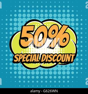 50  % remise spéciale comic book-bulle retro style Illustration de Vecteur