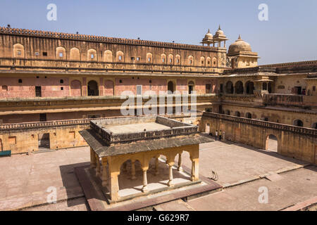 Dans la cour intérieure Fort Amber à Jaipur en Inde Banque D'Images