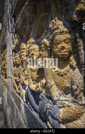 Sculptures de Borobudur Banque D'Images