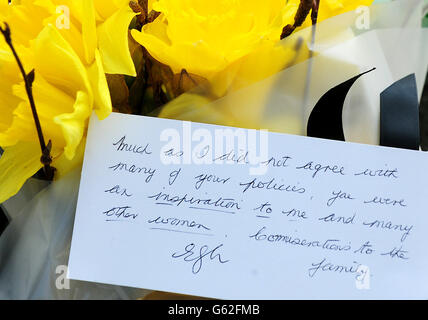 La baronne Thatcher death Banque D'Images