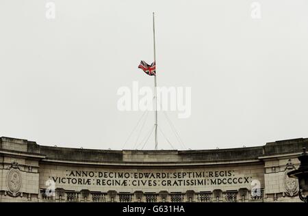 La baronne Thatcher funeral Banque D'Images