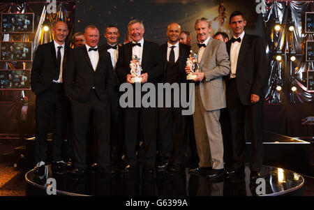 Le directeur de Manchester United a reçu le prix du mérite lors du PFA Player of the Year Awards 2013 au Grosvenor House Hotel, Londres. Banque D'Images