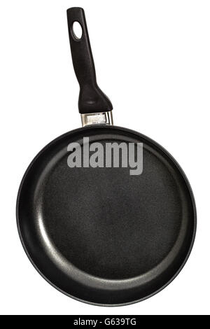Poêle avec poignée, isolé sur fond blanc Banque D'Images
