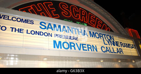 L'extérieur de l'écran sur le Vert à Islington, Londres avant une projection du film Morvern Callar. Banque D'Images