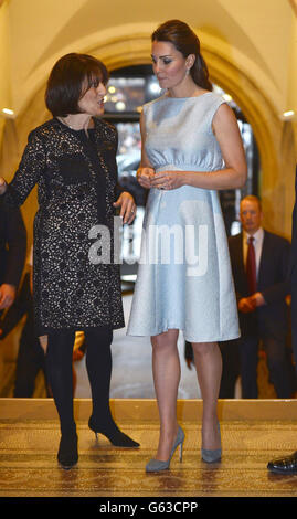 La duchesse de Cambridge à l'arrivée pour une visite du National Portrait Gallery, Londres, pour célébrer le travail de l'œuvre de la charité Art Room. Banque D'Images