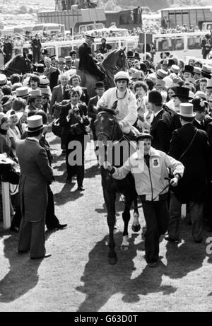 Troy jockey avec Willie Carson Banque D'Images