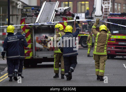 Incendie de l'usine de Leicester Banque D'Images