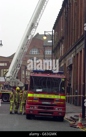 Incendie de l'usine de Leicester Banque D'Images