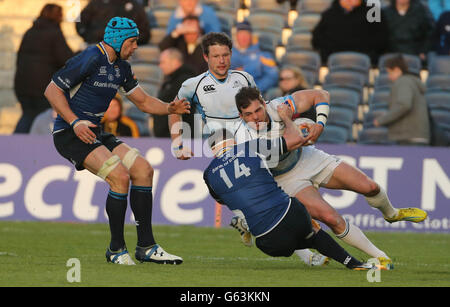 Rugby Union - Rabo Direct PRO12 - Play-off - Leinster v Glasgow Warriors - RDS.Leo Cullen de Leinster et Sean Lamont des Glasgow Warriors lors du match Rabo Direct PRO12 Playoff au RDS, Dublin. Banque D'Images