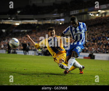 Football - championnat de npower football League - jouer - demi-finale - deuxième étape - Brighton et Hove Albion v Crystal PalaceKazenga LuaLua (à gauche) de Brighton et Hove Albion se bat avec Joel Ward du Crystal Palace Banque D'Images