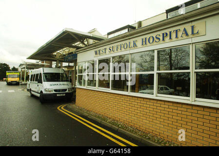 West Suffolk Hospital à Bury St Edmunds où les laneurs meurtrier Myra Hindley, 60 ans, a été admis avec une crise cardiaque suspectée au début du mois. Banque D'Images