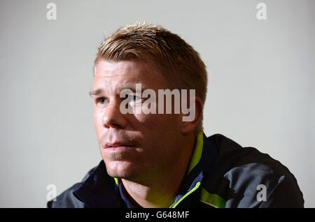 Cricket - David Warner et Michael Clarke Conférence de presse - Royal Garden Hotel Banque D'Images