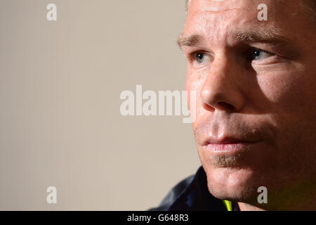 Cricket - David Warner et Michael Clarke Conférence de presse - Royal Garden Hotel Banque D'Images