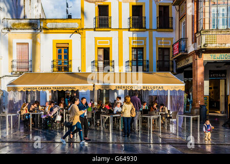 La place d'Espagne. Mérida, Badajoz, Estrémadure, Espagne, Europe Banque D'Images