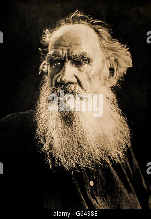 Compter Léon Nikolaïevitch Tolstoï généralement appelé en anglais comme Léon Tolstoï, était un écrivain russe, qui est considéré comme l'un des plus grands auteurs de tous les temps Banque D'Images