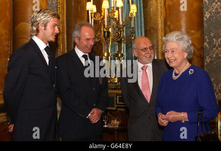 La Reine rencontre Beckham & Eriksson Banque D'Images