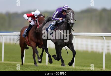 Emman Bee, monté par Ian Mongan sur le chemin de la victoire dans le cadre du programme Scope Handicap lors du concours Scope & SIA Charity Raceday à Newbury. Champ de courses. APPUYEZ SUR PHOTO D'ASSOCIATION. Date de la photo: Vendredi 17 mai 2013. Voir PA Story RACING Newbury. Le crédit photo devrait se lire comme suit : David Davies/PA Wire Banque D'Images