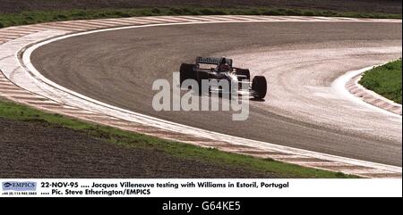 22 NOVEMBRE 95. Jacques Villeneuve teste avec Williams à Estoril, Portugal Banque D'Images