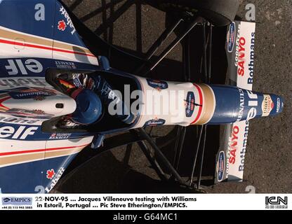 22-NOV-95, Jacques Villeneuve teste avec Williams à Estoril, Portugal Banque D'Images