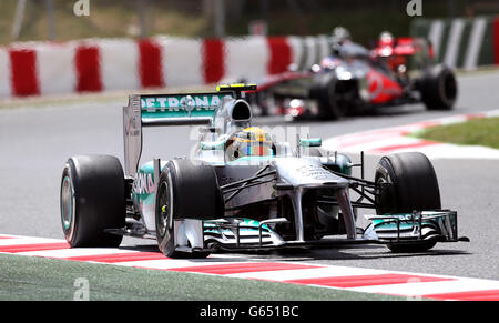 Auto - Formule 1 - Grand Prix d'Espagne - pratique - circuit de Catalunya.McLaren Mercedes Lewis Hamilton pendant la pratique au circuit de Catalunya, Barcelone. Banque D'Images