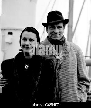Vivien Leigh et Laurence Olivier. Vivien Leigh avec son mari Sir laurence Olivier. Banque D'Images